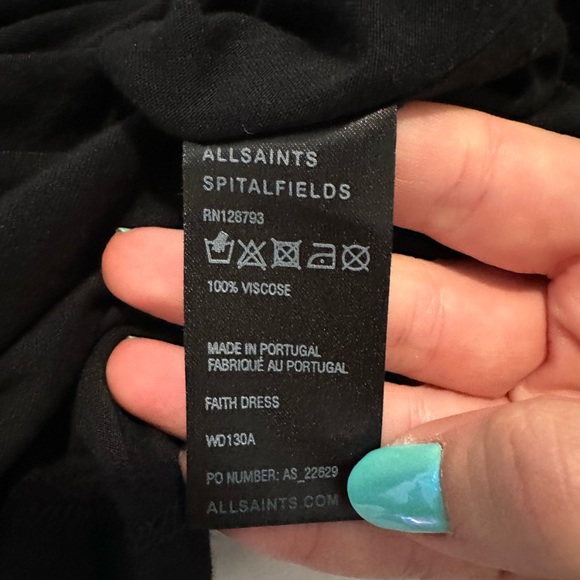 All Saints Allsaints Spitalfields Jacks Place Black Faith Viscose Dress Size 4 - Picture 6 of 6